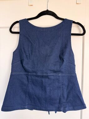 Anthropologie Pilcro Navy Buckle-Detail Sleeveless Top